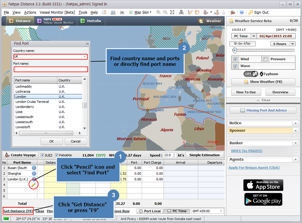 port to port distance calculator free download