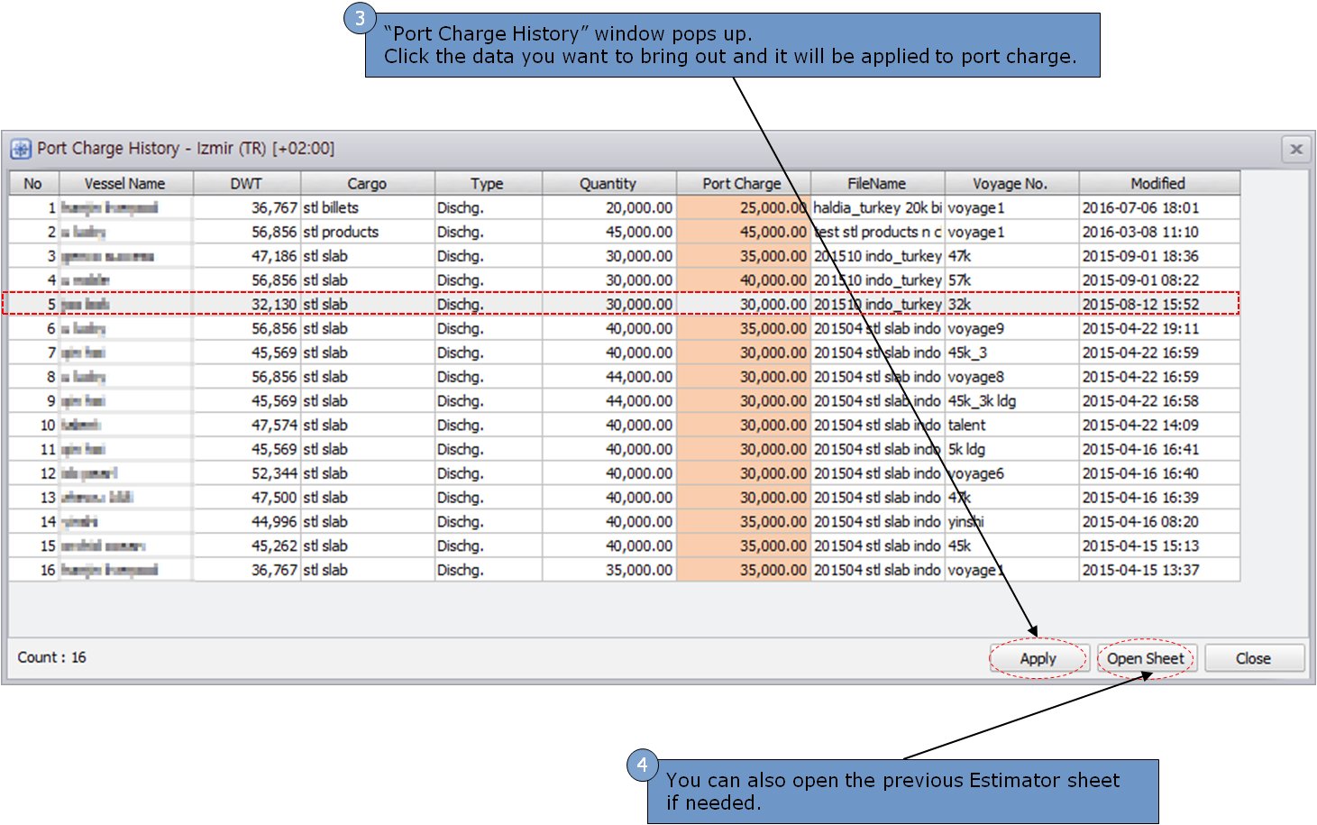 NETPAS Smart port distance table